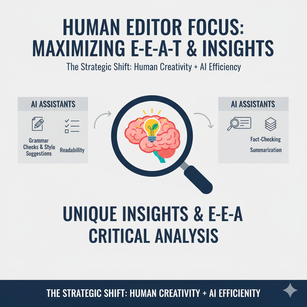 A flowchart illustrating the AI-Powered Content Production Flow as a 3-stage process: Stage 1 Research (30 min), Stage 2 AI Drafting (45 min), Stage 3 Human Review & Edit (45 min).
